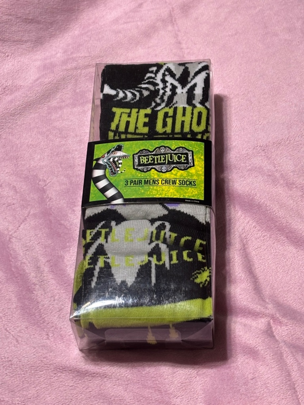 Beetlejuice Men's 3 Pack Socks NEW